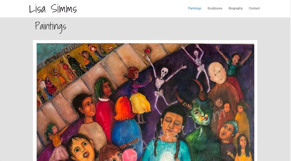 Screenshot of Lisa Simms Artist website